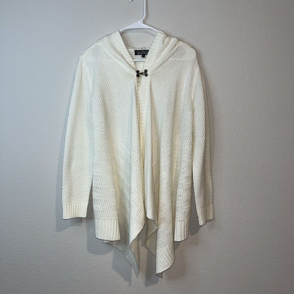Almost Famous womans Medium Knit Sweater hoodie waterfall front boho witchy